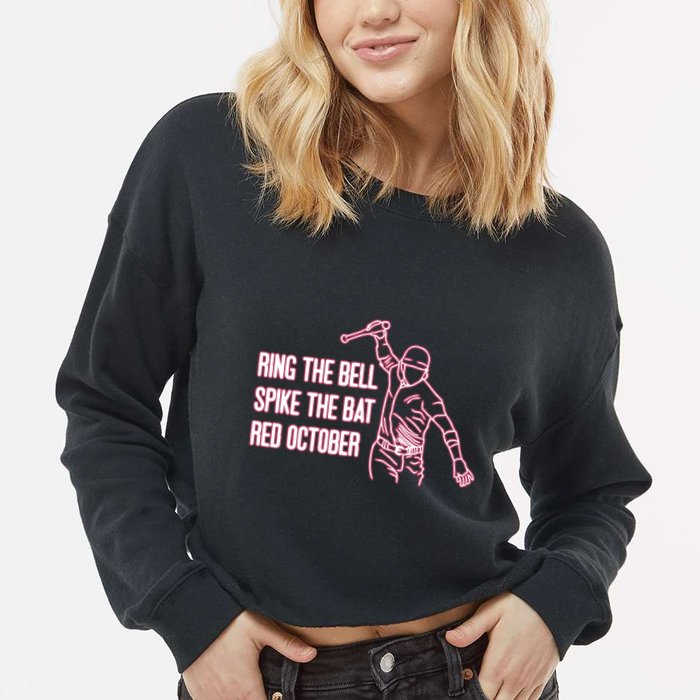 Spike The Bat Red October Cropped Pullover Crew