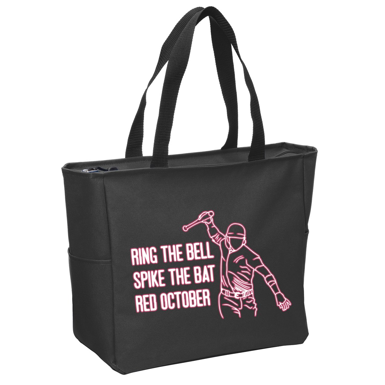 Spike The Bat Red October Zip Tote Bag