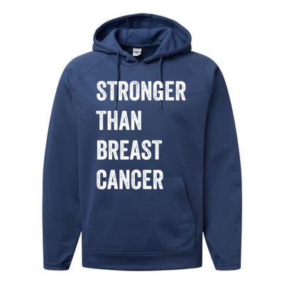 Stronger Than Breast Cancer Breast Cancer Awareness Gift Performance Fleece Hoodie