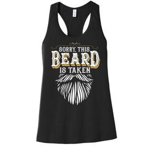 Sorry This Beard Is Taken Country Retro Valentines Day Women's Racerback Tank