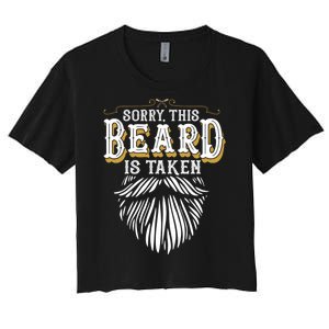 Sorry This Beard Is Taken Country Retro Valentines Day Women's Crop Top Tee