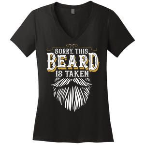 Sorry This Beard Is Taken Country Retro Valentines Day Women's V-Neck T-Shirt