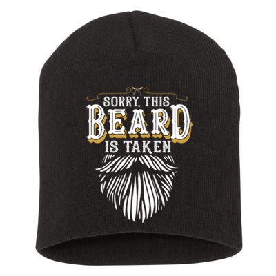 Sorry This Beard Is Taken Country Retro Valentines Day Short Acrylic Beanie