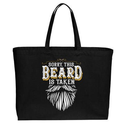 Sorry This Beard Is Taken Country Retro Valentines Day Cotton Canvas Jumbo Tote