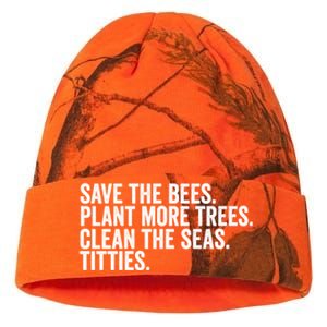 Save The Bees Plant More Trees Clean The Seas Titties Cool Gift Kati Licensed 12" Camo Beanie