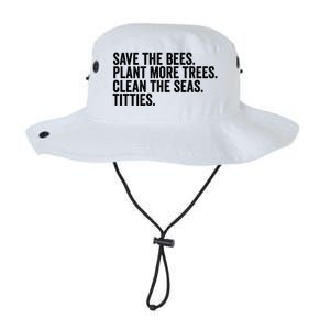 Save The Bees Plant More Trees Clean The Seas Titties Cool Gift Legacy Cool Fit Booney Bucket Hat