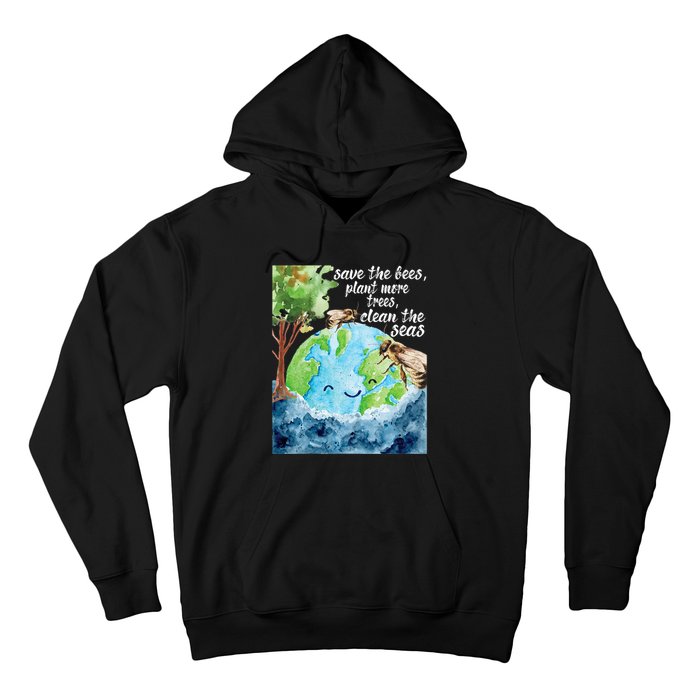 Save The Bees Environmental Protection Earth Day Climate Hoodie