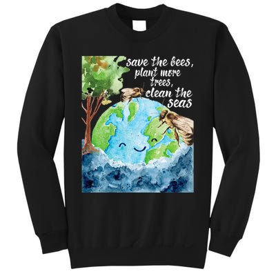 Save The Bees Environmental Protection Earth Day Climate Sweatshirt