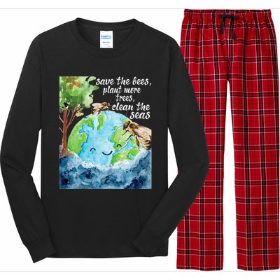 Save The Bees Environmental Protection Earth Day Climate Long Sleeve Pajama Set