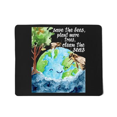 Save The Bees Environmental Protection Earth Day Climate Mousepad