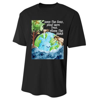 Save The Bees Environmental Protection Earth Day Climate Performance Sprint T-Shirt