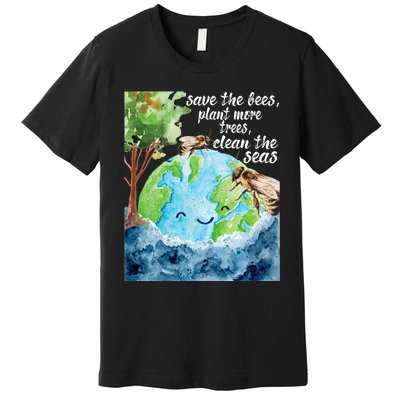 Save The Bees Environmental Protection Earth Day Climate Premium T-Shirt