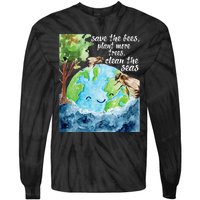 Save The Bees Environmental Protection Earth Day Climate Tie-Dye Long Sleeve Shirt