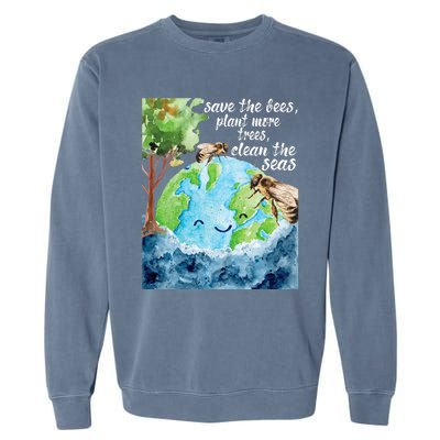 Save The Bees Environmental Protection Earth Day Climate Garment-Dyed Sweatshirt