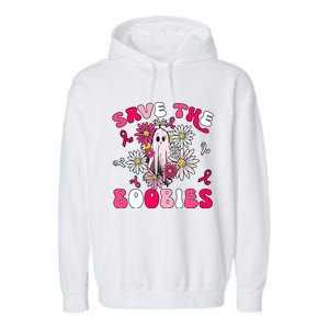 Save The Boobies Ghoul Ghost Halloween Garment-Dyed Fleece Hoodie