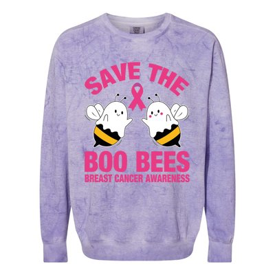 Save The Boobees Boo Bees Breast Cancer Halloween Great Gift Colorblast Crewneck Sweatshirt