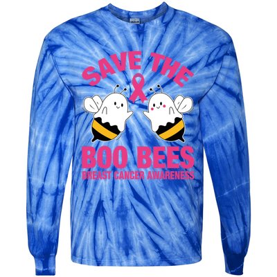 Save The Boobees Boo Bees Breast Cancer Halloween Great Gift Tie-Dye Long Sleeve Shirt