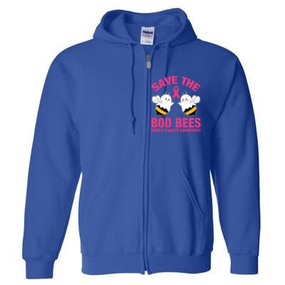 Save The Boobees Boo Bees Breast Cancer Halloween Great Gift Full Zip Hoodie