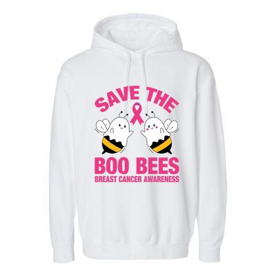 Save The Boobees Boo Bees Breast Cancer Halloween Great Gift Garment-Dyed Fleece Hoodie