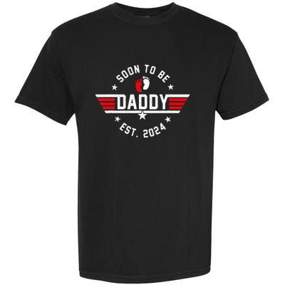 Soon To Be Daddy 2024 Fathers Day First Time Dad Pregnancy Garment-Dyed Heavyweight T-Shirt