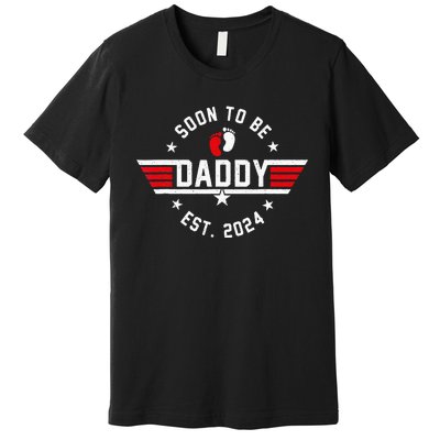 Soon To Be Daddy 2024 Fathers Day First Time Dad Pregnancy Premium T-Shirt