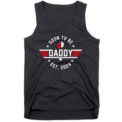 Soon To Be Daddy 2024 Fathers Day First Time Dad Pregnancy Tank Top