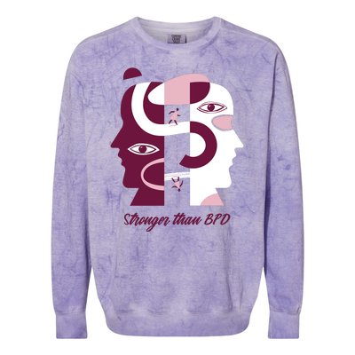 Stronger Than BPD Awareness Colorblast Crewneck Sweatshirt