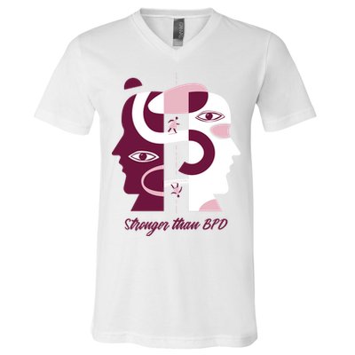 Stronger Than BPD Awareness V-Neck T-Shirt