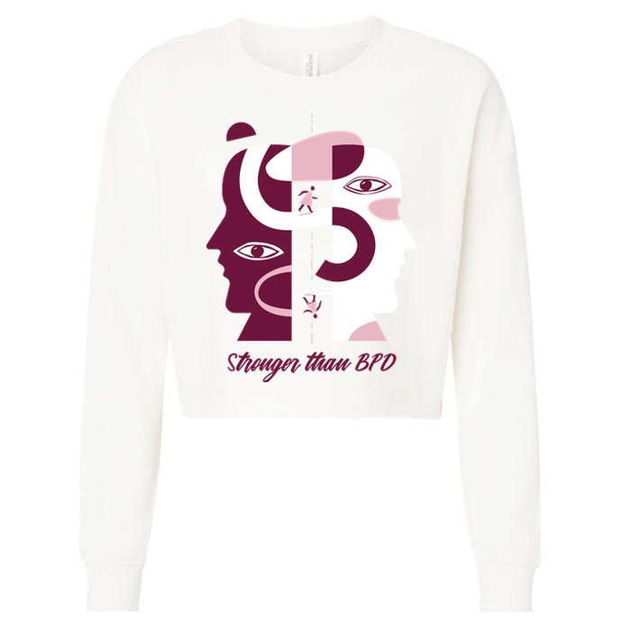 Stronger Than BPD Awareness Cropped Pullover Crew
