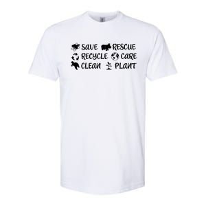 Save The Bees Rescue Rhino Recycle Care Clean The Earth Seas Gift Softstyle CVC T-Shirt