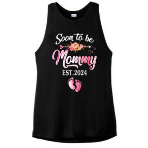 Soon To Be Mommy 2024 Mothers Day First Time Mom Pregnancy Ladies PosiCharge Tri-Blend Wicking Tank