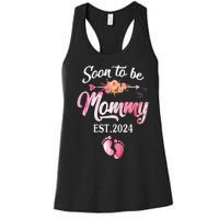 Soon To Be Mommy 2024 Mothers Day First Time Mom Pregnancy Women's Racerback Tank