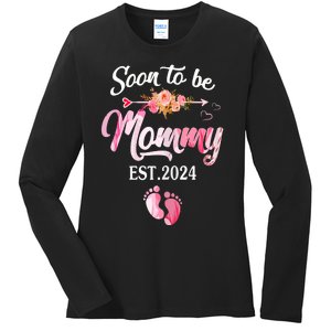 Soon To Be Mommy 2024 Mothers Day First Time Mom Pregnancy Ladies Long Sleeve Shirt