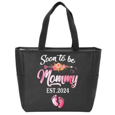 Soon To Be Mommy 2024 Mothers Day First Time Mom Pregnancy Zip Tote Bag