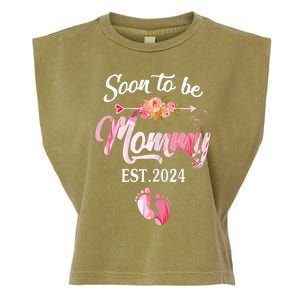 Soon To Be Mommy 2024 Mothers Day First Time Mom Pregnancy Garment-Dyed Women's Muscle Tee