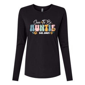 Soon To Be Auntie Est 2024 New Aunt Pregnancy Announcement Womens Cotton Relaxed Long Sleeve T-Shirt