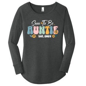 Soon To Be Auntie Est 2024 New Aunt Pregnancy Announcement Women's Perfect Tri Tunic Long Sleeve Shirt