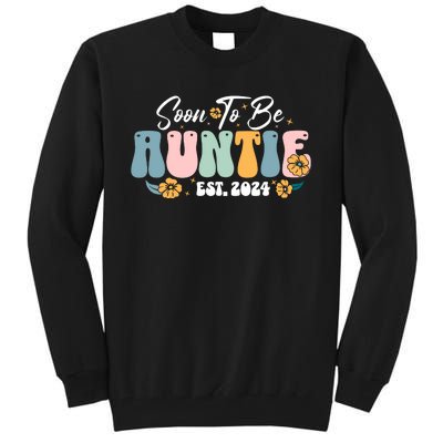 Soon To Be Auntie Est 2024 New Aunt Pregnancy Announcement Tall Sweatshirt