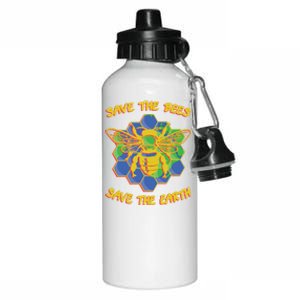 Save The Bees Save The Earth Climate Change Save The Bees Gift Aluminum Water Bottle