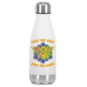 Save The Bees Save The Earth Climate Change Save The Bees Gift Stainless Steel Insulated Water Bottle