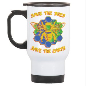 Save The Bees Save The Earth Climate Change Save The Bees Gift Stainless Steel Travel Mug