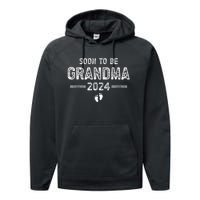 Soon to Be Grandma 2024 Promoted to Grandma Performance Fleece Hoodie