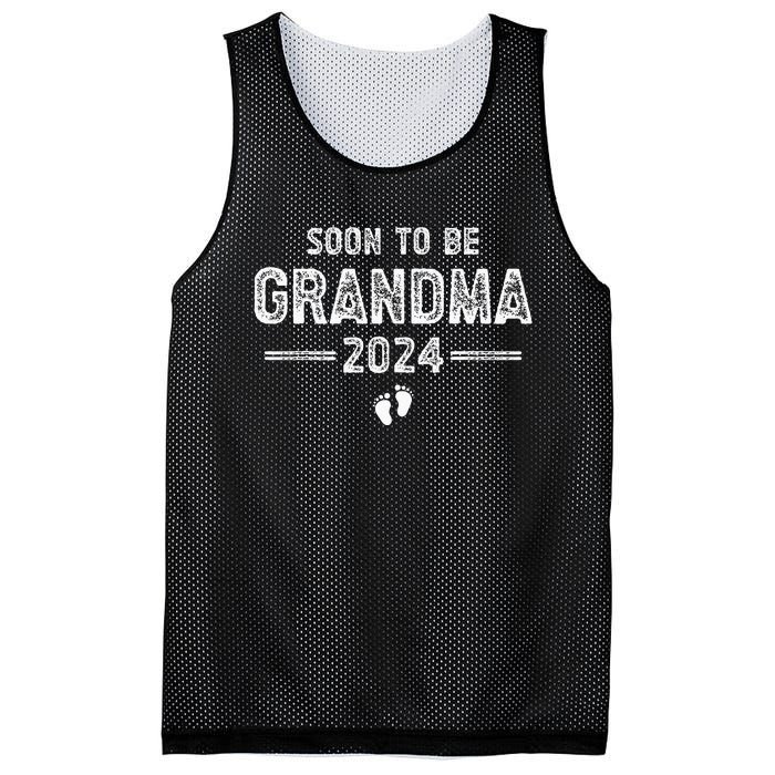 Soon to Be Grandma 2024 Promoted to Grandma Mesh Reversible Basketball Jersey Tank