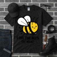 Save The Bees Or Else Knife Nature Animals Tall T-Shirt