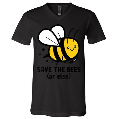 Save The Bees Or Else Knife Nature Animals V-Neck T-Shirt