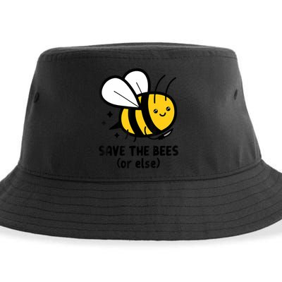 Save The Bees Or Else Knife Nature Animals Sustainable Bucket Hat