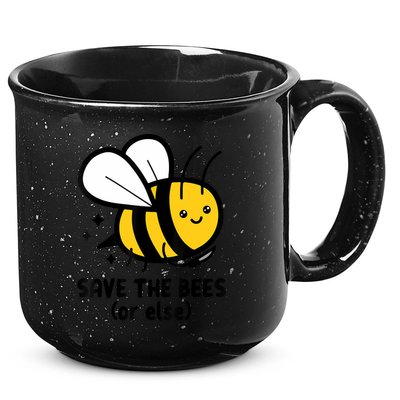 Save The Bees Or Else Knife Nature Animals 15oz Campfire Ceramic Mug