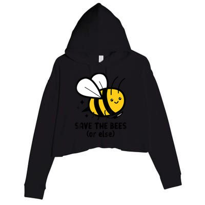 Save The Bees Or Else Knife Nature Animals Crop Fleece Hoodie