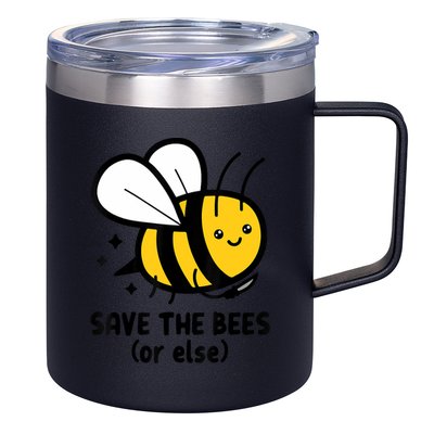 Save The Bees Or Else Knife Nature Animals 12oz Stainless Steel Coffee Mug