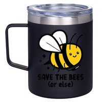 Save The Bees Or Else Knife Nature Animals 12oz Stainless Steel Coffee Mug